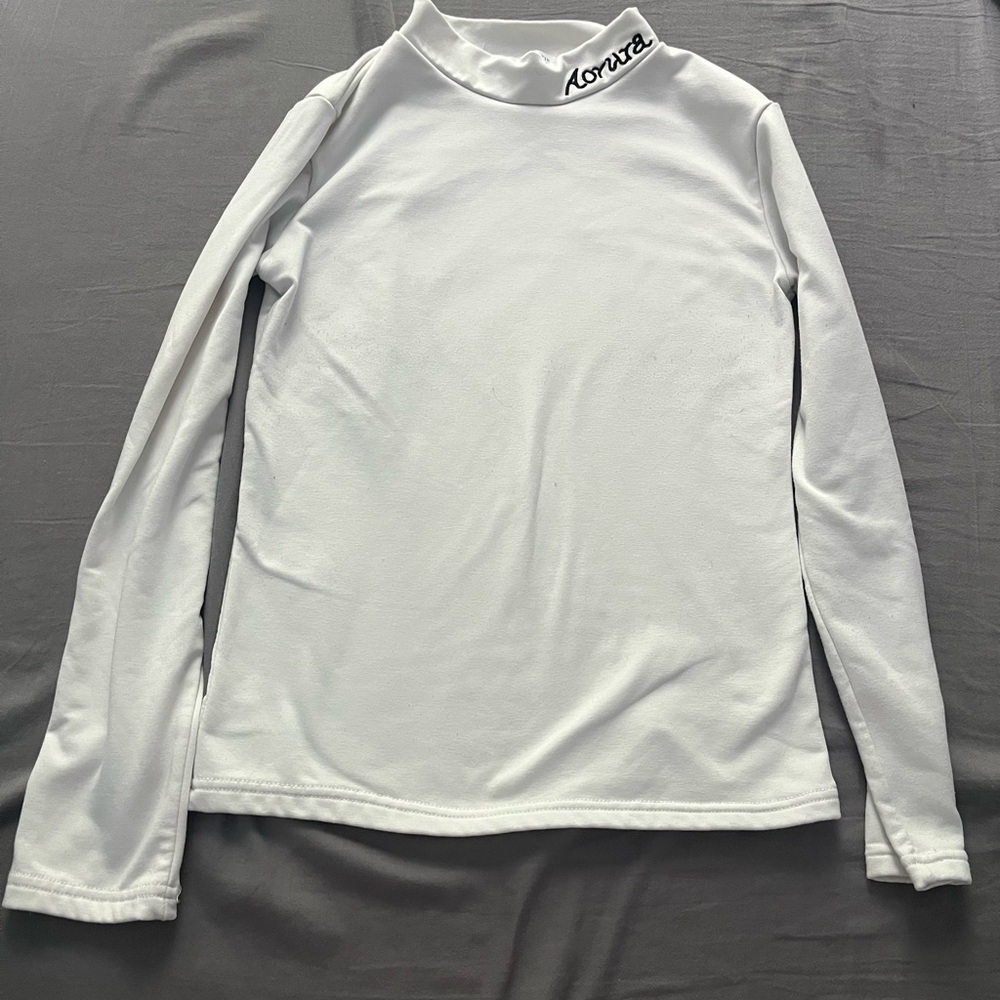white, stretchy turtle neck